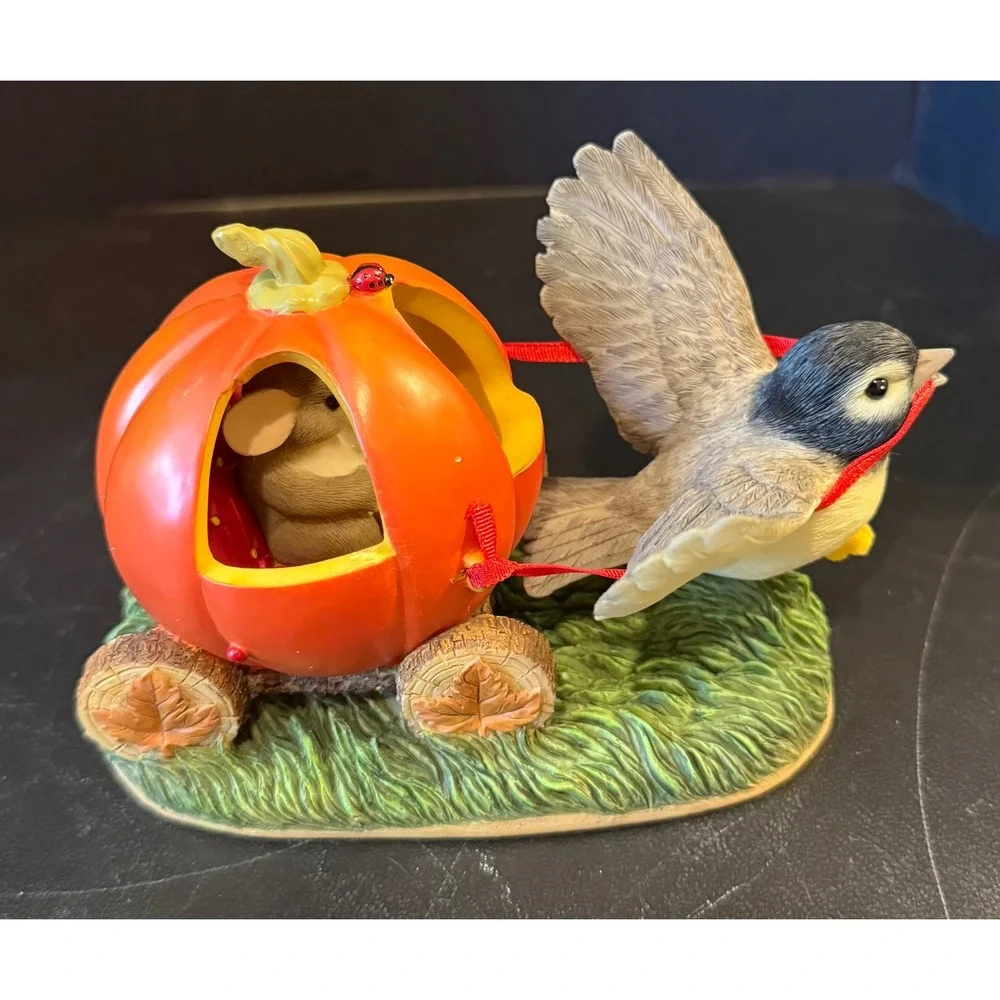 Fitz Floyd Charming Tails Figurine Orange You're My Princess Pumpkin Bird 85/105